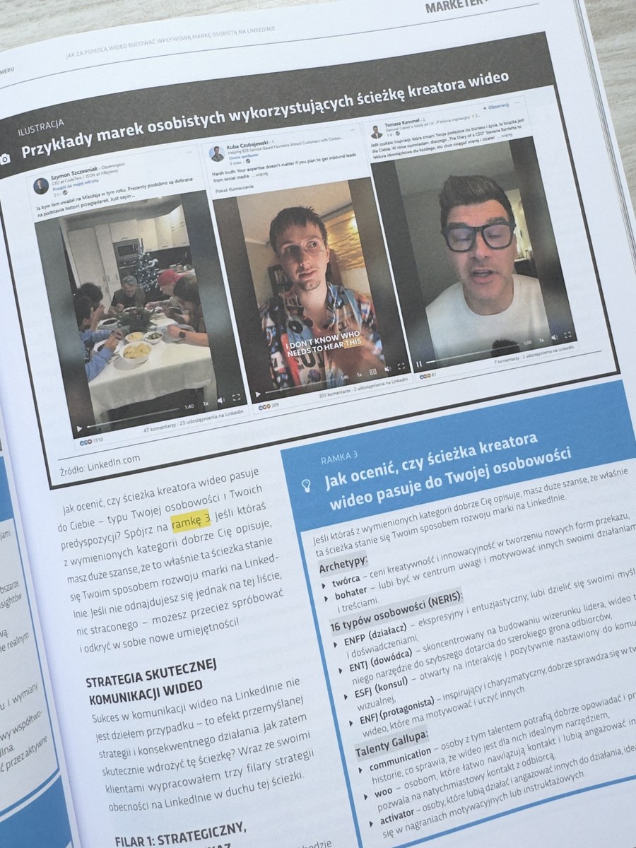 Marketer+ spread featuring Kuba's example