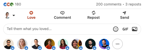 Zaangażowanie pod postem na LinkedIn